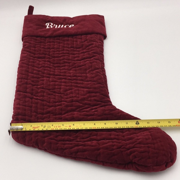 Pottery Barn Velvet Christmas Stocking Red “Bruce” - Picture 11 of 13